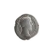 Denarius, Marcus Aurelius (121–180; Roman emperor 161–180), issuer. Obverse: Head of Marcus
