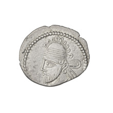 Drachma, Vologases II (77–80). Obverse: bust of Vologases II wearing a diadem, king facing left.