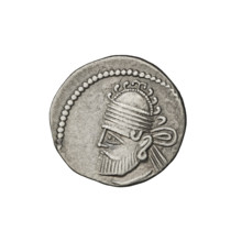 drachma, Vologases II (77–80), diadems, bows (armed), heads, busts, Arsakes I (King of Parthians;