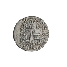 drachma, Artabanos IV (king of Parthia; 213–224 AD); obverse: bust of Artabanos IV wearing a tiara,