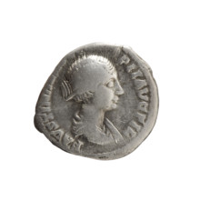 Denarius, Faustina the Younger (ca. 130–176; Roman empress 161–176; Augusta 147–161). Obverse: