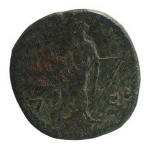 Sestertius of Faustina the Younger (ca. 130–176; Roman empress 161–176; Augusta 147–161). Obverse: