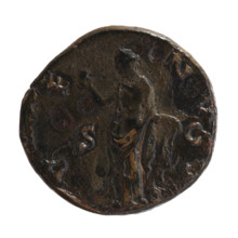 Draped bust of Faustina II facing right, inscription 'VSTINAE - AVG PII AVG FIL' all around;