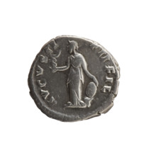 Denarius depicting Faustina the Younger (ca. 130–176; Roman empress 161–176; Augusta), draped bust