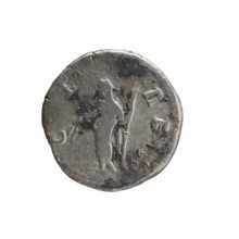 Denarius; obverse: bust of Faustina II in diadem and drapery facing right, inscription 'FAVSTINA -