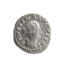 Denarius of Faustina the Younger (ca. 130–176), with Marcus Aurelius (121–180) as issuer; Roman