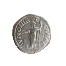 Denarius depicting Faustina the Younger (ca. 130–176; Roman empress 161–176) and Marcus Aurelius