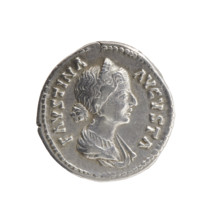 Denarius of Faustina the Younger (ca. 130–176; Roman empress 161–176), issuer Marcus Aurelius