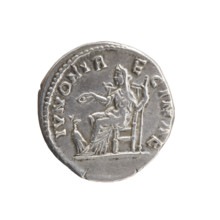 Denarius of Faustina the Younger (ca. 130–176), issued under Marcus Aurelius (121–180). Obverse: