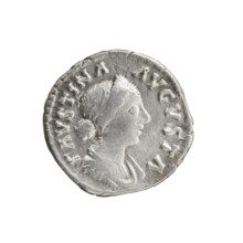 Denarius, Faustina the Younger (ca. 130–176; Roman empress 161–176), Marcus Aurelius (121–180;
