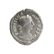 Denarius, Faustina the Younger (ca. 130–176; Roman empress 161–176), Marcus Aurelius (121–180;