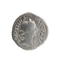 Denarius, Faustina the Younger (ca. 130–176; Roman empress 161–176), Marcus Aurelius (121–180;