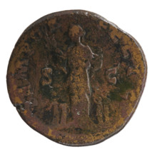 Sestertius of Faustina the Younger (ca. 130–176; Roman empress 161–176) issued under Marcus