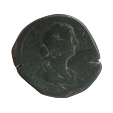 Sestertius, Faustina the Younger (ca. 130–176; Roman empress 161–176), Marcus Aurelius (121–180;