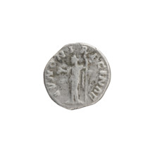 Denarius; obverse: bust of Faustina II in drapery facing right, legend VSTINA - AVGVSTA; reverse: