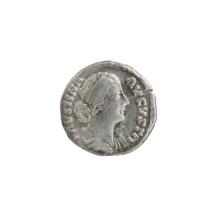 Denarius, Faustina the Younger (ca. 130–176; Roman empress 161–176), Marcus Aurelius (121–180;