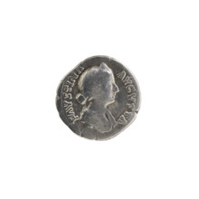 Denarius depicting Faustina the Younger (ca. 130–176; Roman empress 161–176) and Marcus Aurelius