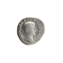 Denarius of Lucius Verus (130–169; Roman emperor 161–169). Obverse: head of Lucius Verus uncovered