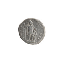 Denarius of Lucius Verus (130–169; Roman emperor 161–169). Obverse: Head of Lucius Verus bare,