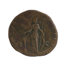 Sestertius, Commodus (161–192; Roman emperor 177–192). Obverse: Head of Commodus in a laurel wreath