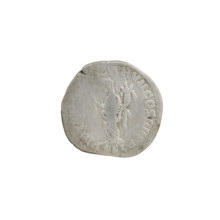 Denarius of Commodus (reign 177–192 CE). Obverse: head of Commodus wearing a laurel wreath, facing