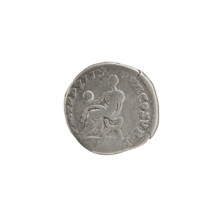 Denarius of Commodus (reigned 177–192). Obverse: Head of Commodus in a laurel wreath facing right,