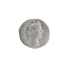 Denarius of Commodus (reigned 177–192). Obverse: laureate head of Commodus facing right,