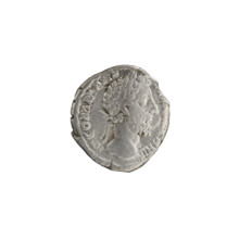 Denarius of Commodus (161–192 CE), issuer Commodus (Roman emperor 177–192). Obverse: head of
