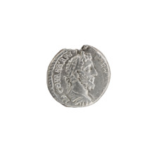 Denarius, Commodus (161–192; Roman emperor 177–192) — obverse: bust of Commodus in laurel wreath,