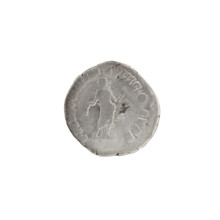 Denarius of Commodus (reigned 177–192). Obverse: Head of Commodus in a laurel wreath facing right;