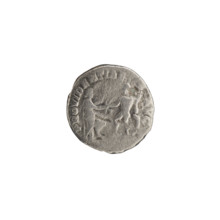 Denarius of Commodus (reigned 177–192). Obverse: Head of Commodus with a laurel wreath facing