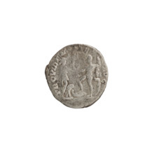 Denarius of Commodus (reigned 177–192). Obverse: Head of Commodus with a laurel wreath facing