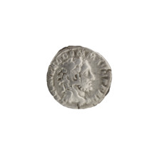Denarius of Commodus (161–192 CE), issuer. Obverse: Head of Commodus in laurel wreath facing right;