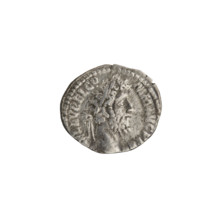 Denarius, Commodus (161–192; Roman emperor 177–192). Obverse: Head of Commodus in laurel wreath