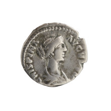 Denarius of Crispina (164–192?, Roman empress 178–192) issued under Commodus (161–192, Roman