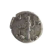 Denarius of Crispina (164–192?, Roman empress 178–192) and Commodus (161–192, Roman emperor