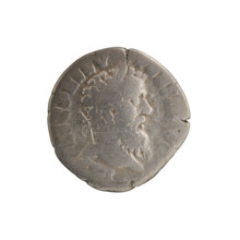 Denarius of Pertinax (126–193), 193 CE. Obverse: Head of Pertinax in laurel wreath facing right,