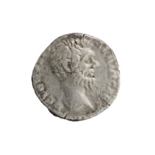 Denarius, ca. 194–195. Obverse: Head of Clodius Albinus without a cap to the right, inscription D
