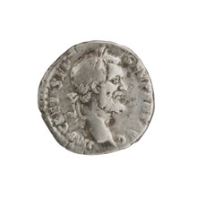 Denarius of Septimius Severus (146–211; Roman emperor 193–211). Obverse: laureate head of Septimius