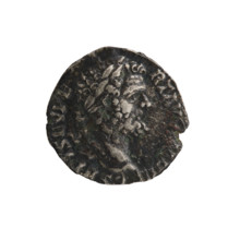Denarius of Septimius Severus (146–211; Roman emperor 193–211). Obverse: Head of Septimius Severus