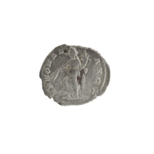 Denarius; obverse: head of Septimius Severus in a laurel wreath facing right, pearl rim, legend