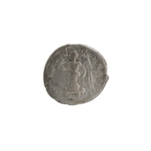 Denarius depicting Roman deities: Obv. Head of Septimius Severus in a laurel wreath facing right