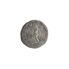 Denarius depicting Roman deities; obverse: head of Emperor Septimius Severus (146–211) in a laurel
