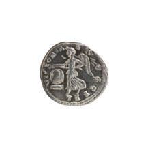 Denarius; obverse: head of Septimius Severus in a laurel wreath facing right, legend
