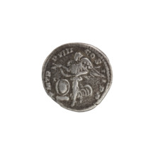 Denarius depicting Roman deities; Septimius Severus (Roman emperor, 146–211). Obverse: SEVERVSAVG
