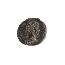 Denarius depicting Victoria and Septimius Severus. Obverse: SEVERVSAVG PARTMAX — head of Septimius