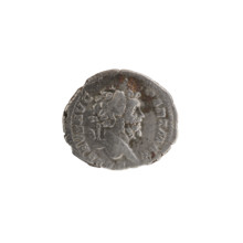 Denarius of Septimius Severus (Roman Emperor, 146–211). Obverse: Head of Septimius Severus in a