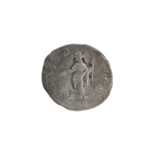 Denarius; obverse: head of Septimius Severus with laurel wreath facing right, pearl rim,