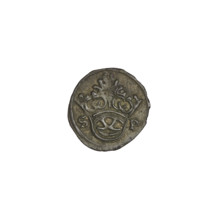 Crown denarius of Sigismund I the Old (King of Poland, 1506–1548); obverse: crown with letters S