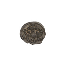 Crown denarius of Sigismund I the Old (King of Poland, reign 1506–1548). Obverse: crown with
